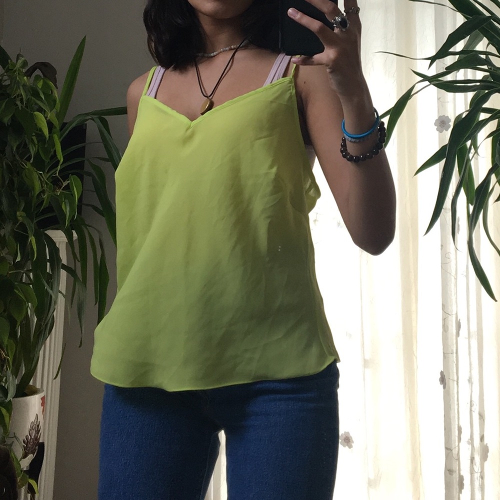 yellow green tank top